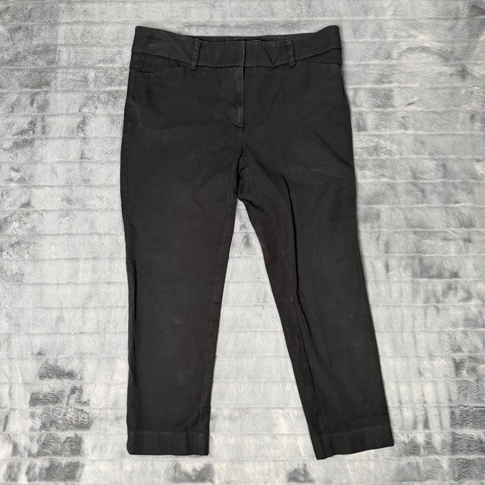 New York & Company Stretch Black Dress Pants Womens 8 Cropped Ankle Trousers